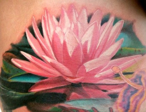 Pink Lotus Flower Tattoo