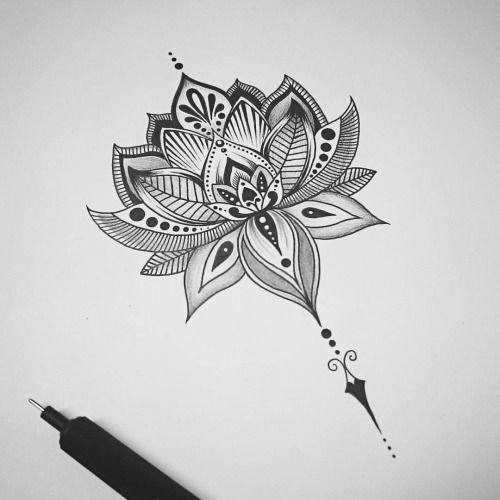 Mandala Lotus Flower Tattoo Design