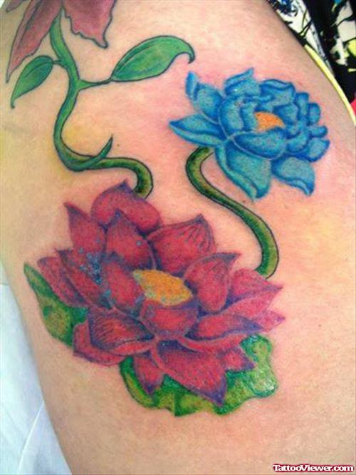 Color flower on thigh