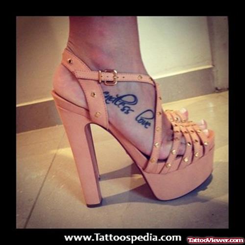 Endless Love Foot Tattoo For Girls