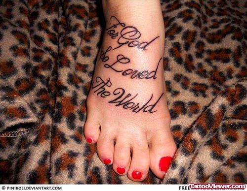 For God so Loved The World Foot Tattoo