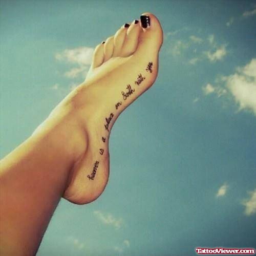 Girl Showing Her Foot Tattoo