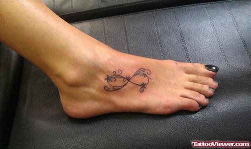 Stars Infinity Symbol Foot Tattoo
