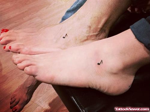 Music Notes Foot Tattoo