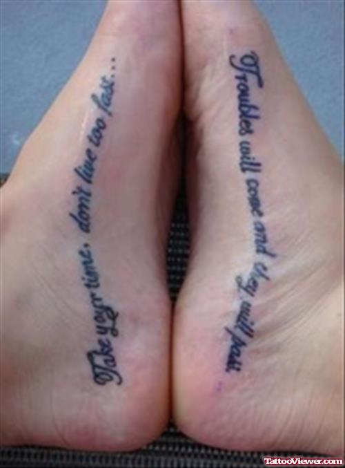 Lettering Foot Tattoos