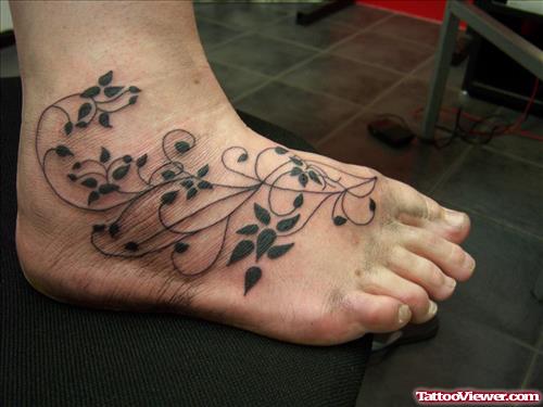 Best Black Ink Foot Tattoo