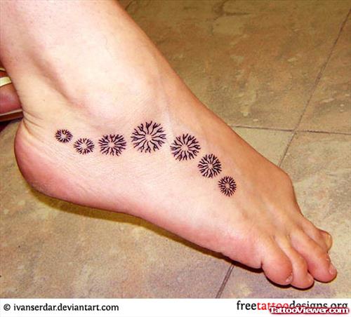 Simple Stars Foot Tattoo