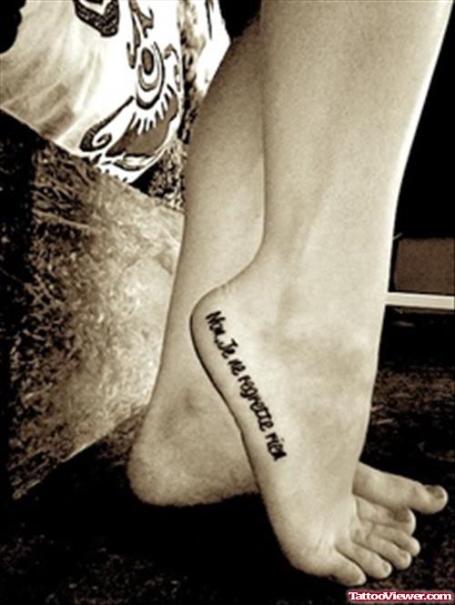 Right Foot  Lettering Tattoo