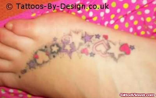 Charming Tattoo On Foot