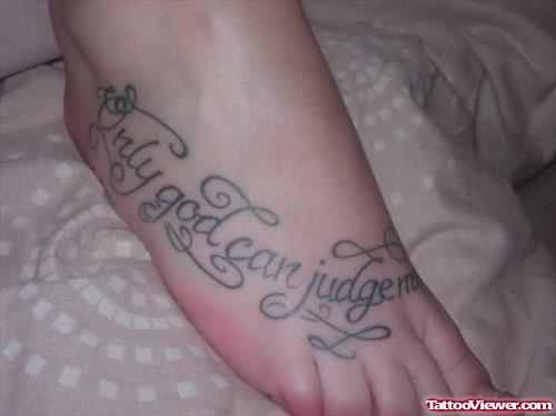 Judgement Tattoo On Foot