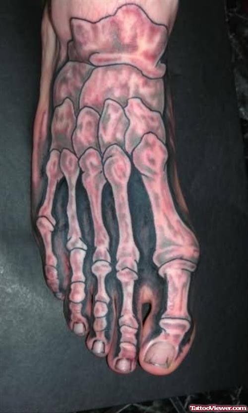 Bones Tattoo On Foot