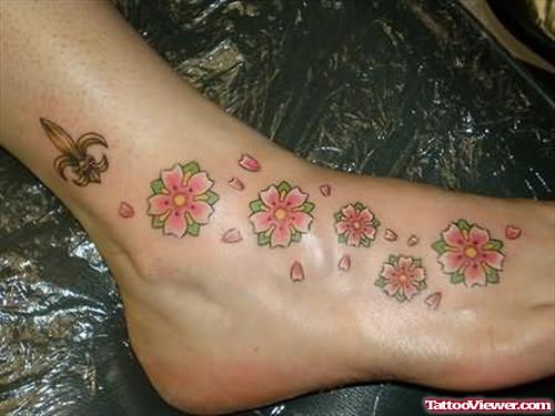 Fleur De Lis Tattoo On Foot