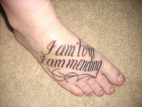 I Am Torn I Am Mending Foot Tattoo