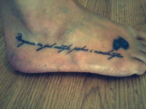 Lettering Foot Tattoo