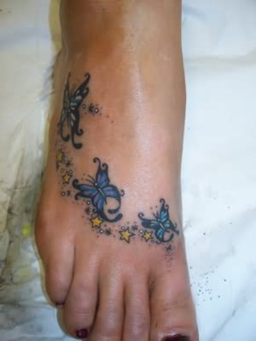 Foot Butterflies Tattoos