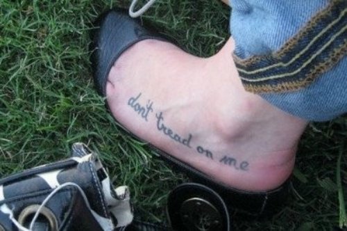 DonвЂ™t Tread On Me Foot Tattoo