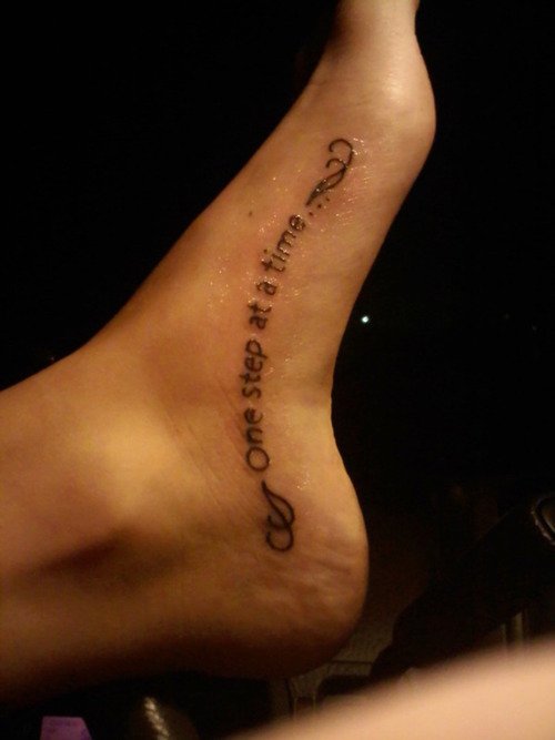 Best Lettering Foot Tattoo
