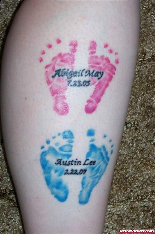 My Kids Footprints Tattoo