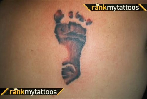 Back Foot Print Tattoo