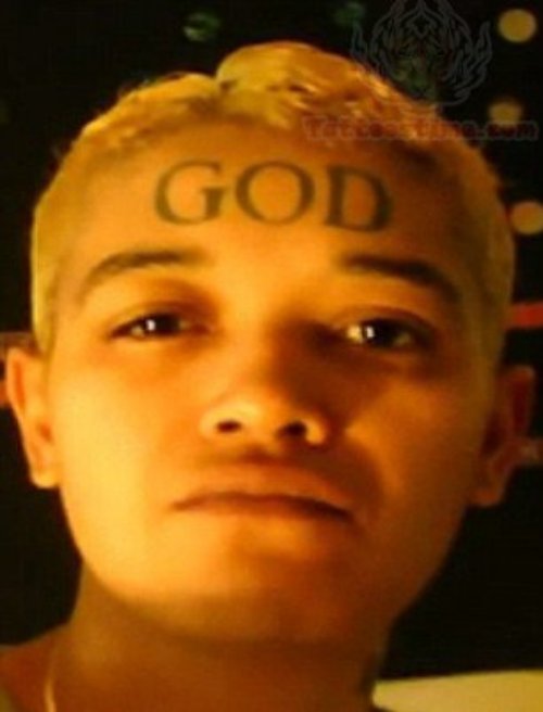 God Tattoo On Forehead
