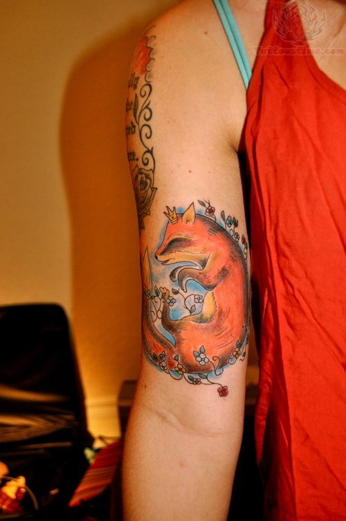 Half Sleeve Fox Tattoo