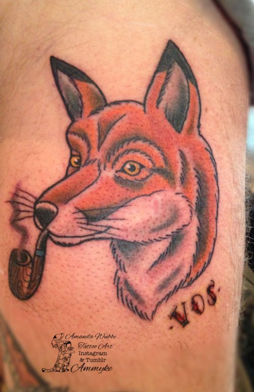 Smoking Fox Head Tattoo