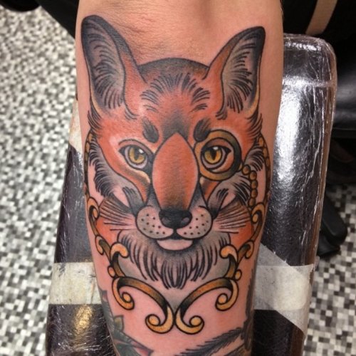 Fox Head Tattoo On Arm