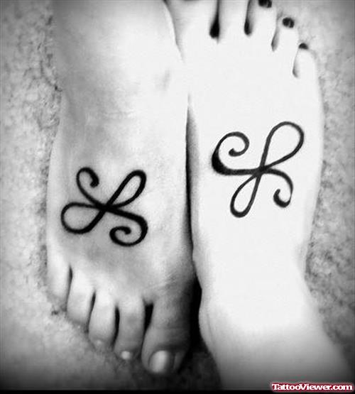 Friendship Symbols Tattoo On Foot