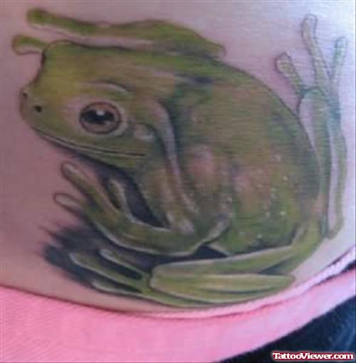 Cute Frog Tattoo On Waist