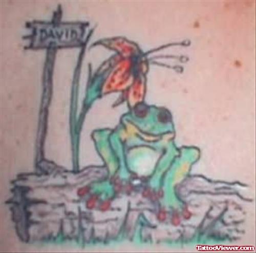 Sitting Frog Tattoo