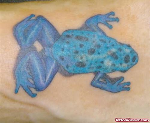 Blue Frog Foot Tattoo