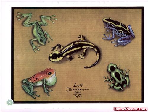 Many Frog Tattoos Designs