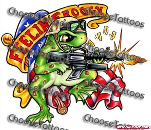 Fighter Frog Tattoo Sample
