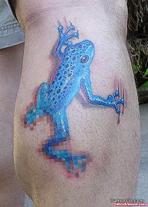 Amazing Blue Frog Tattoo Picture