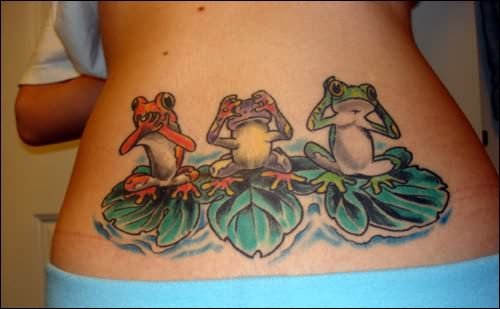 Cartoon Frog Tattoos On Lower Back