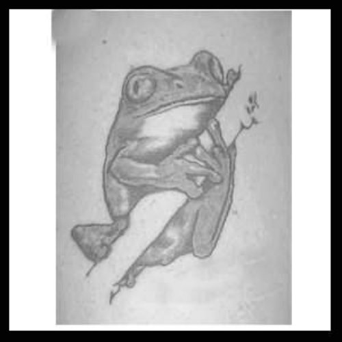 Black And White Frog Tattoo