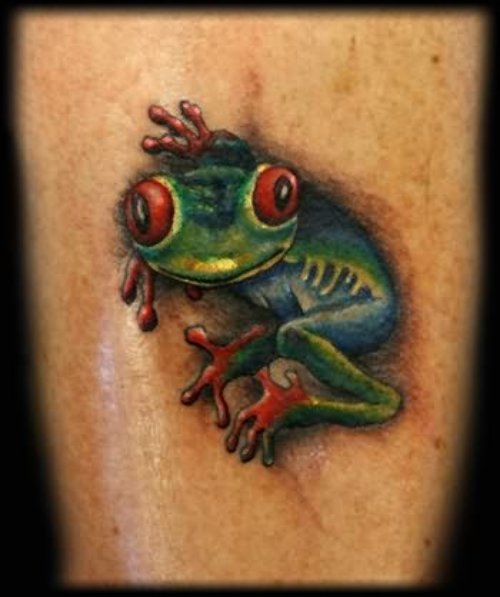 Green Frog Tattoo For Body
