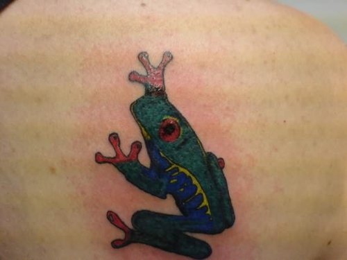 Dark Green Frog Tattoo