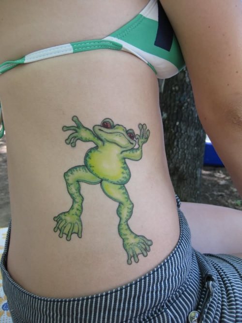 Dancing Frog Tattoo For Women