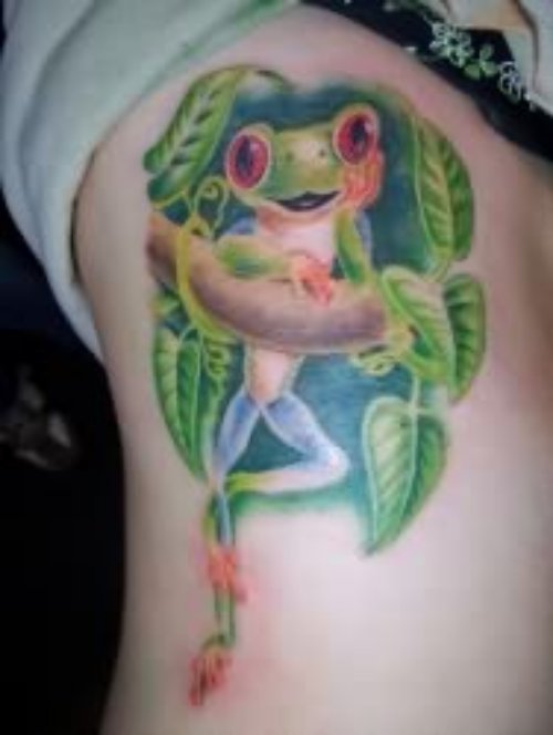 Funny Frog Tattoo On Body
