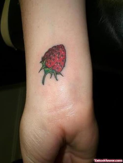 Strawberry Wrist Tattoo