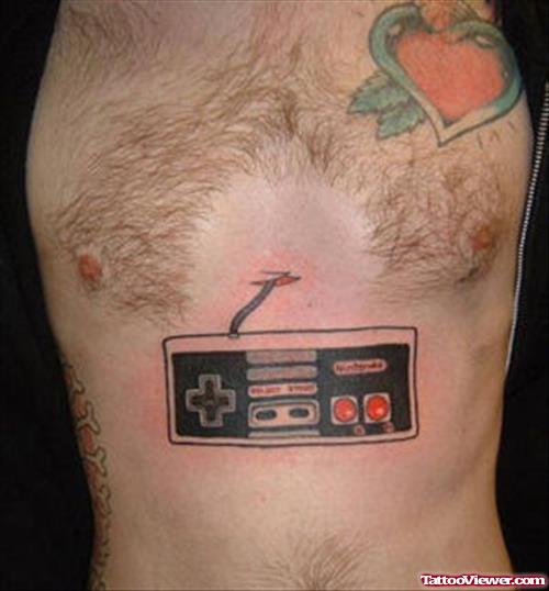 Funny Gaming Tattoo On Stomach