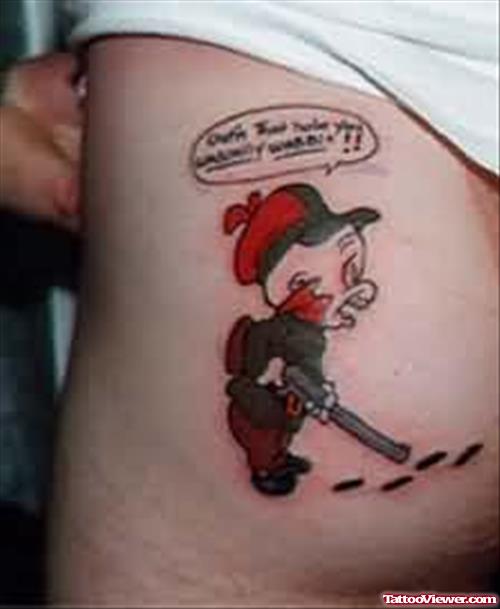 Funny Tattoo On Back Body