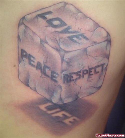 Love Peace Respect Dice Gambling Tattoo