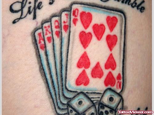 Gamble Heart Cards Tattoos