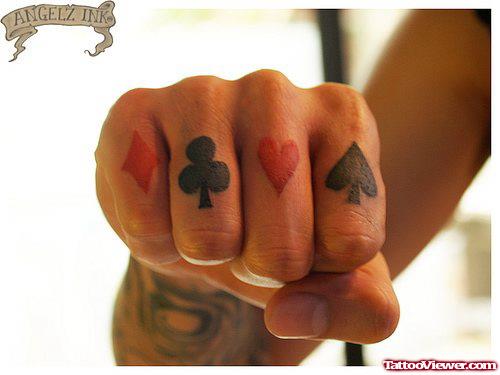 Gambling Tattoos On Right Hand Fingers