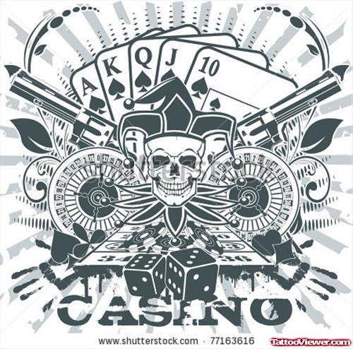 Casino Gambling Tattoo Design