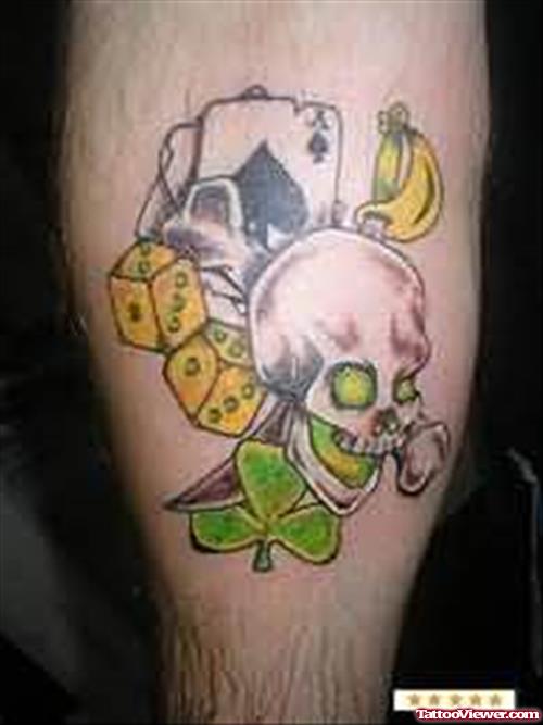 Spade and Skull Tattoo