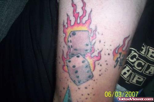 Burning Dice Gangsta tattoo