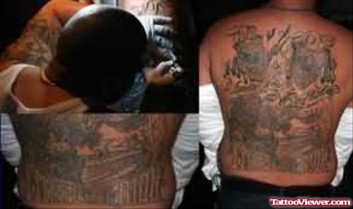 Gangsta Tattoo On Back